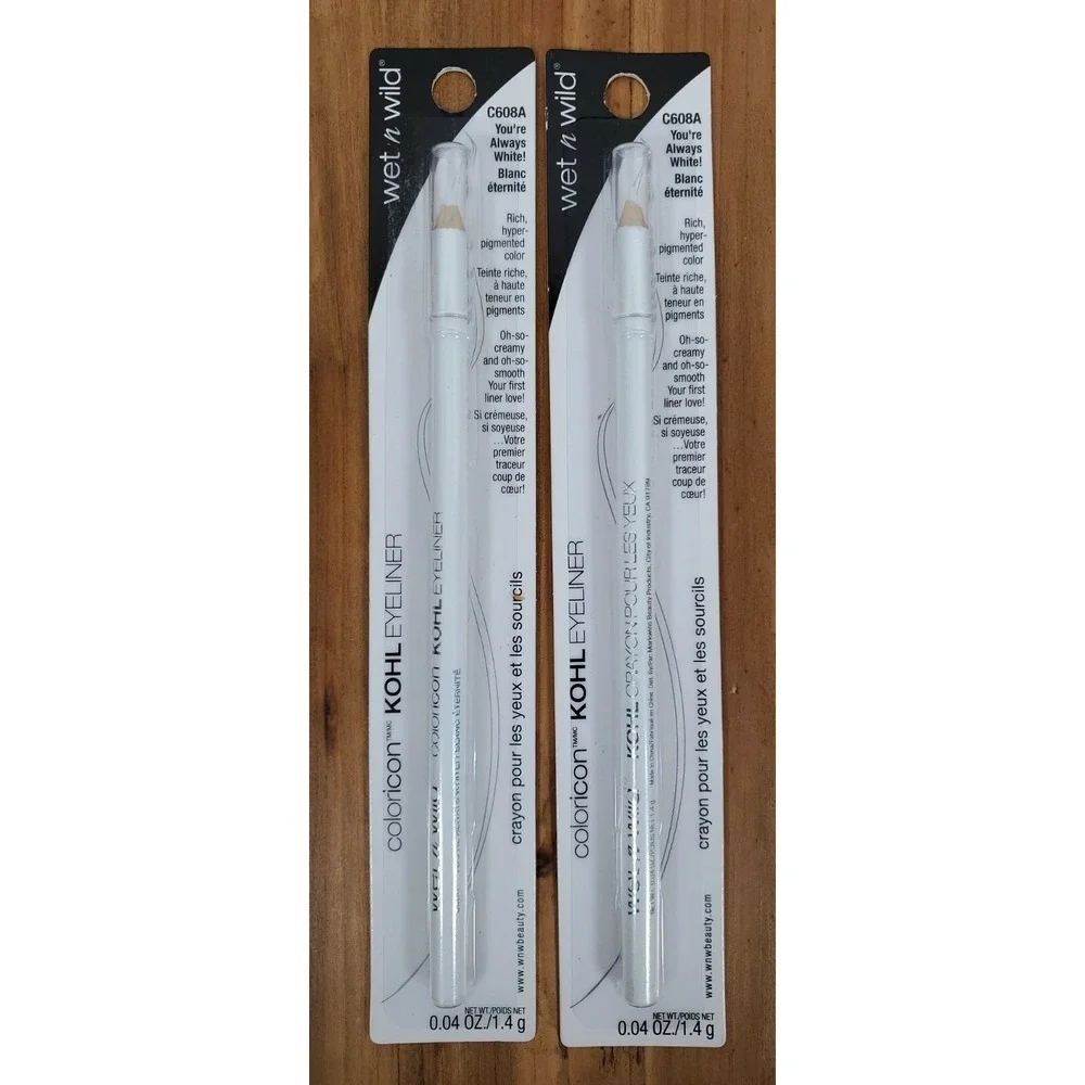 Wet n Wild You're Always White Coloricon Kohl Eyeliner Pencil .04 oz. Lot of 2